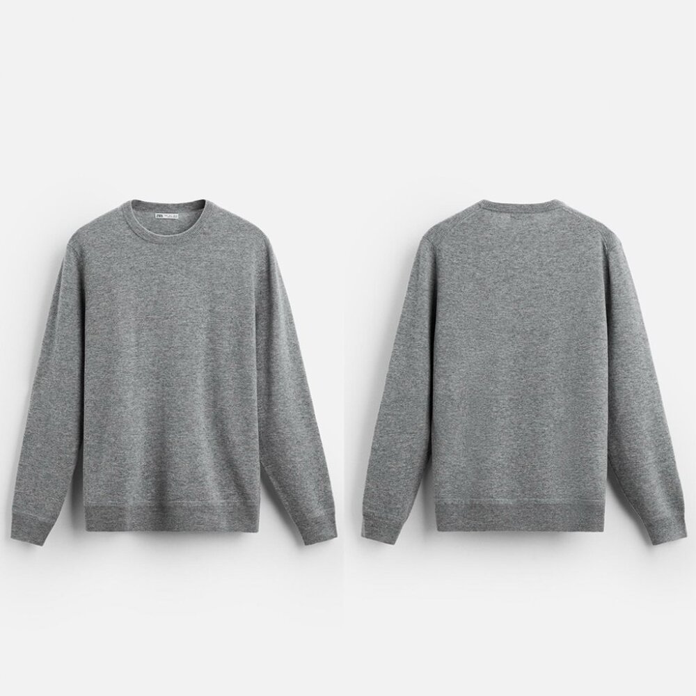 NEW ZARA wool-cashmere gray sweater 2893 size M - Picture 3 of 3